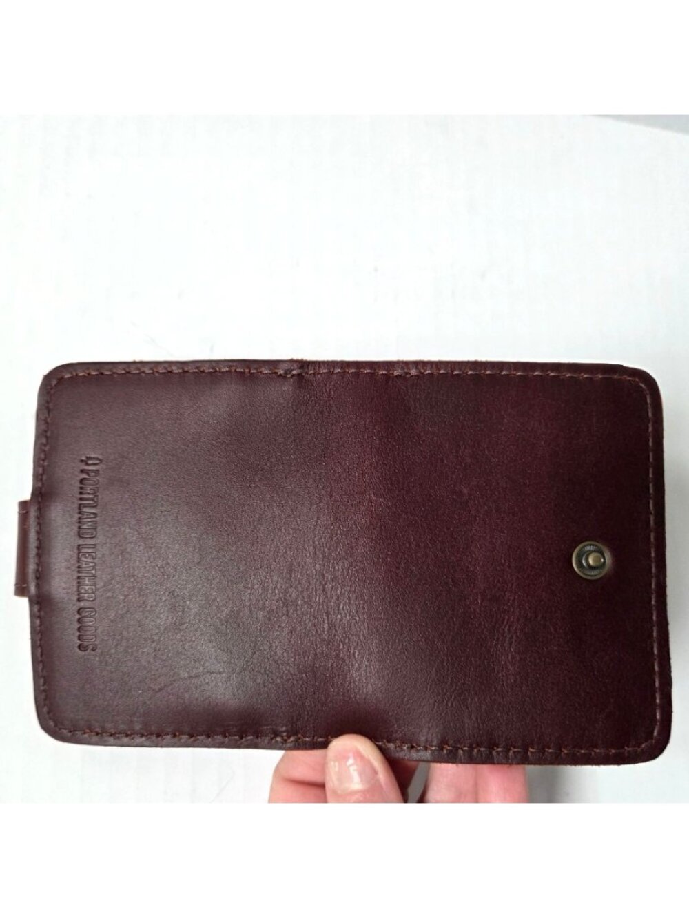 Portland Leather Goods Womens Smooth Brown Leather Mini Bifold Wallet - Picture 16 of 16